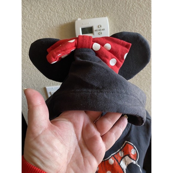 Disney Parks XXL Black Minnie Mouse Hoodie Sweatshirt 2X Hooded Cute! - Picture 3 of 9
